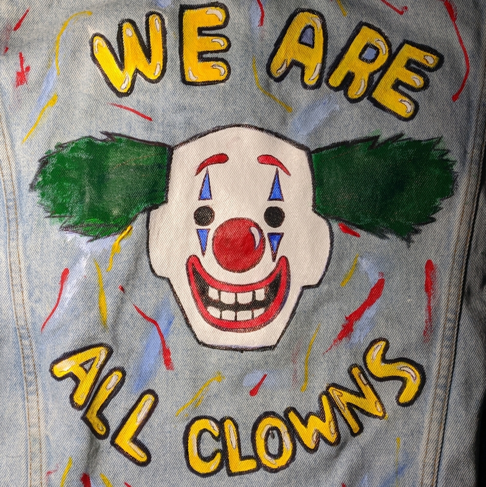 custom joker jean jacket